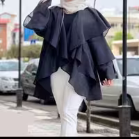 مانتو مشکی مجلسی حریر کیژان
