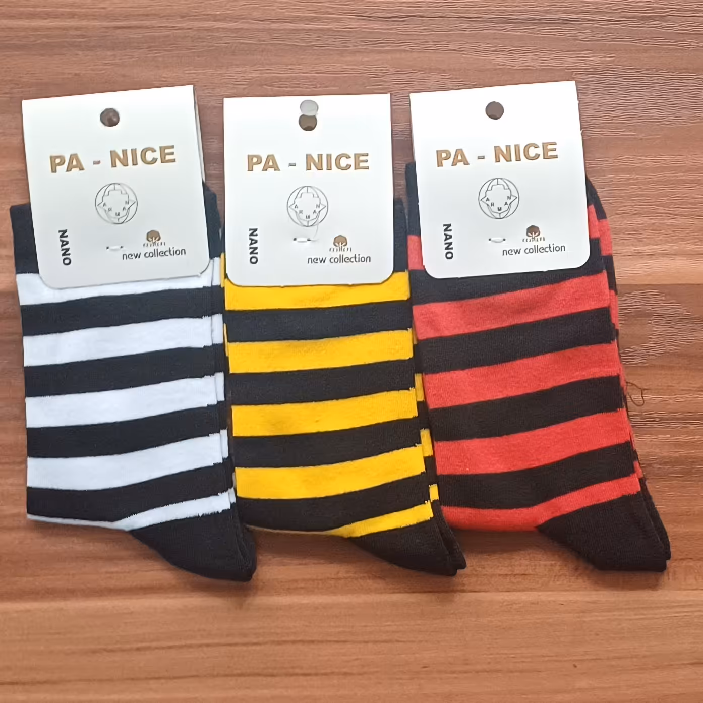 جوراب ساق بلند نخ پنبه راه راه