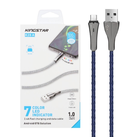 کابل تبدیل USB به Micro-USB کینگ استار مدل K28 A طول1متر