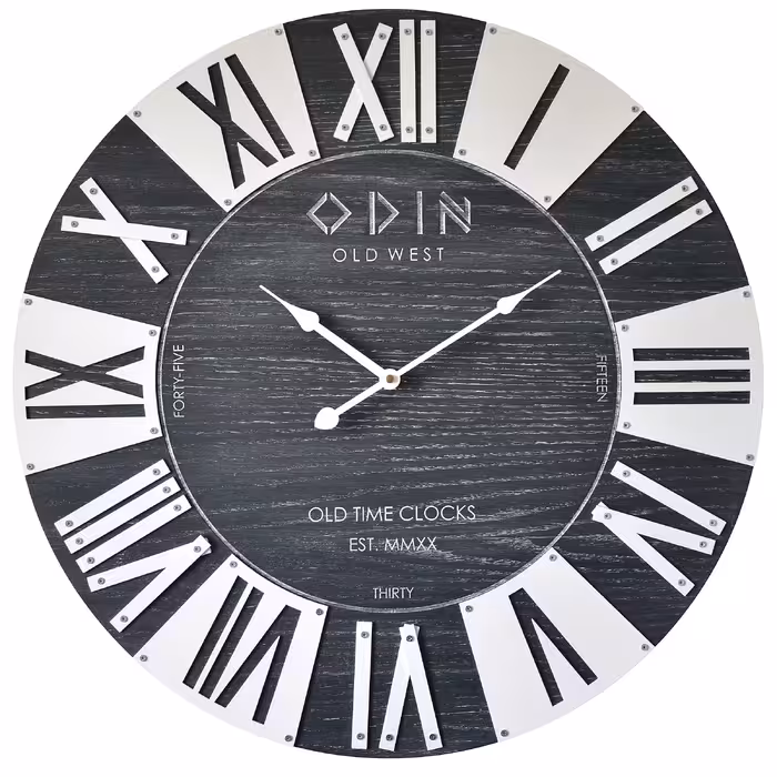 ساعت دیواری چوب و فلز  دستساز مدل OLD WEST(رنگ مشکی)