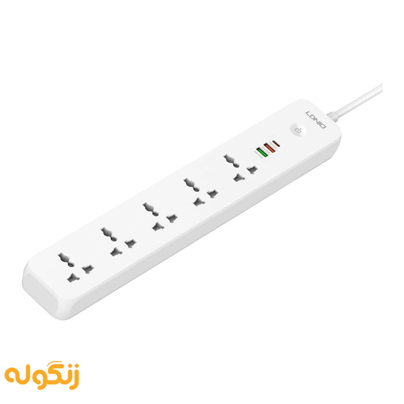 چند راهی برق و شارژر الدینیو مدل LDNIO SC5319 - زنگوله