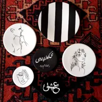 دیوارکوب سفالی طرح مینیمال عاشقانه عشق و بوسه و شعر ست 6 عددی سایز2 گالری ماه آسمانی 
