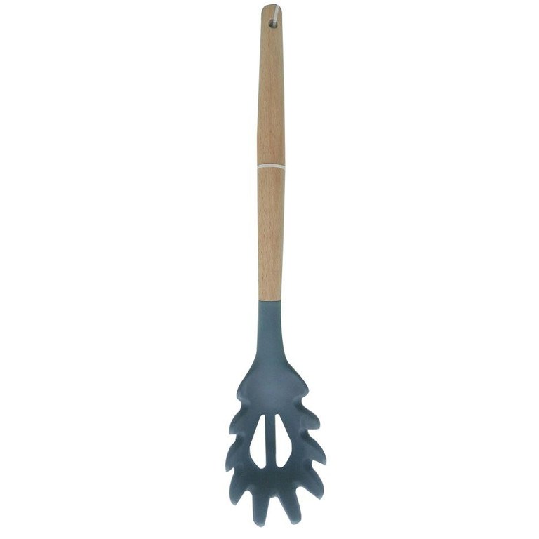 کفگیر اسپاگتی سیلیکونی قاشق ماکارونی مخصوص سرو  دسته چوبی Kitchenware