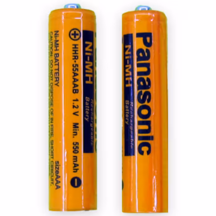 یک جفت باتری نیم قلم شارژی تلفن اصلی پاناسونیک PANASONIC