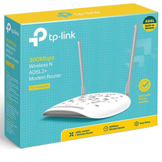 مودم TP-link8961،دو آنتنه ، سفید رنگ ، 300mb