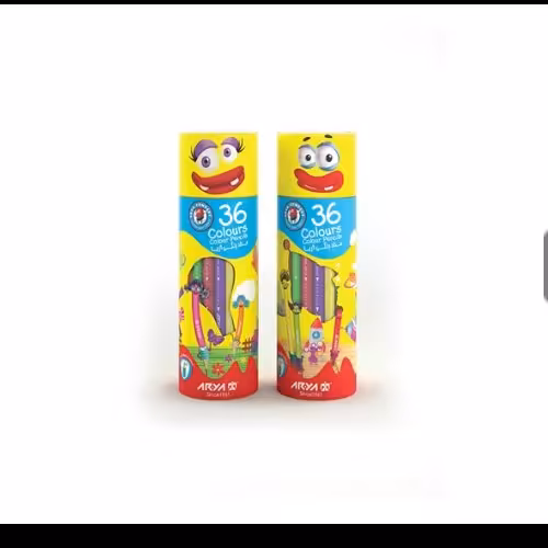 مداد رنگی 36 رنگ استوانه ای آریا 