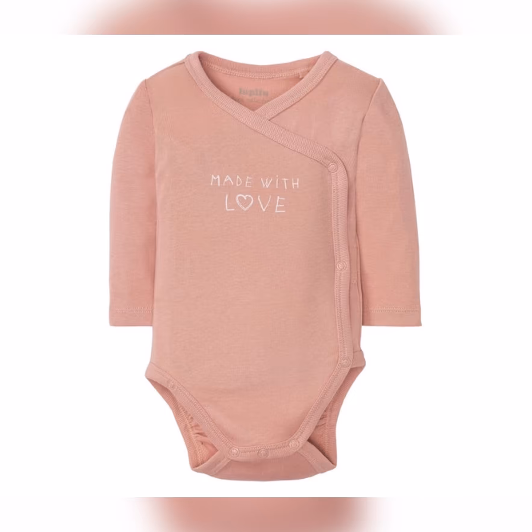 بادی عبایی نخ پنبه نوزادی لوپیلو آستین بلند  کنار دکمه ایی لوپیلوگیاهی 