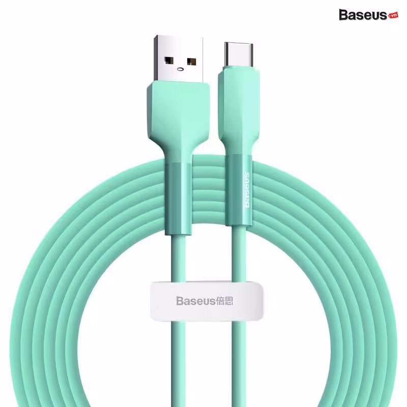 کابل شارژر Type-C باسئوس مدل Silica Gel Cable به طول 2 متر - سبز