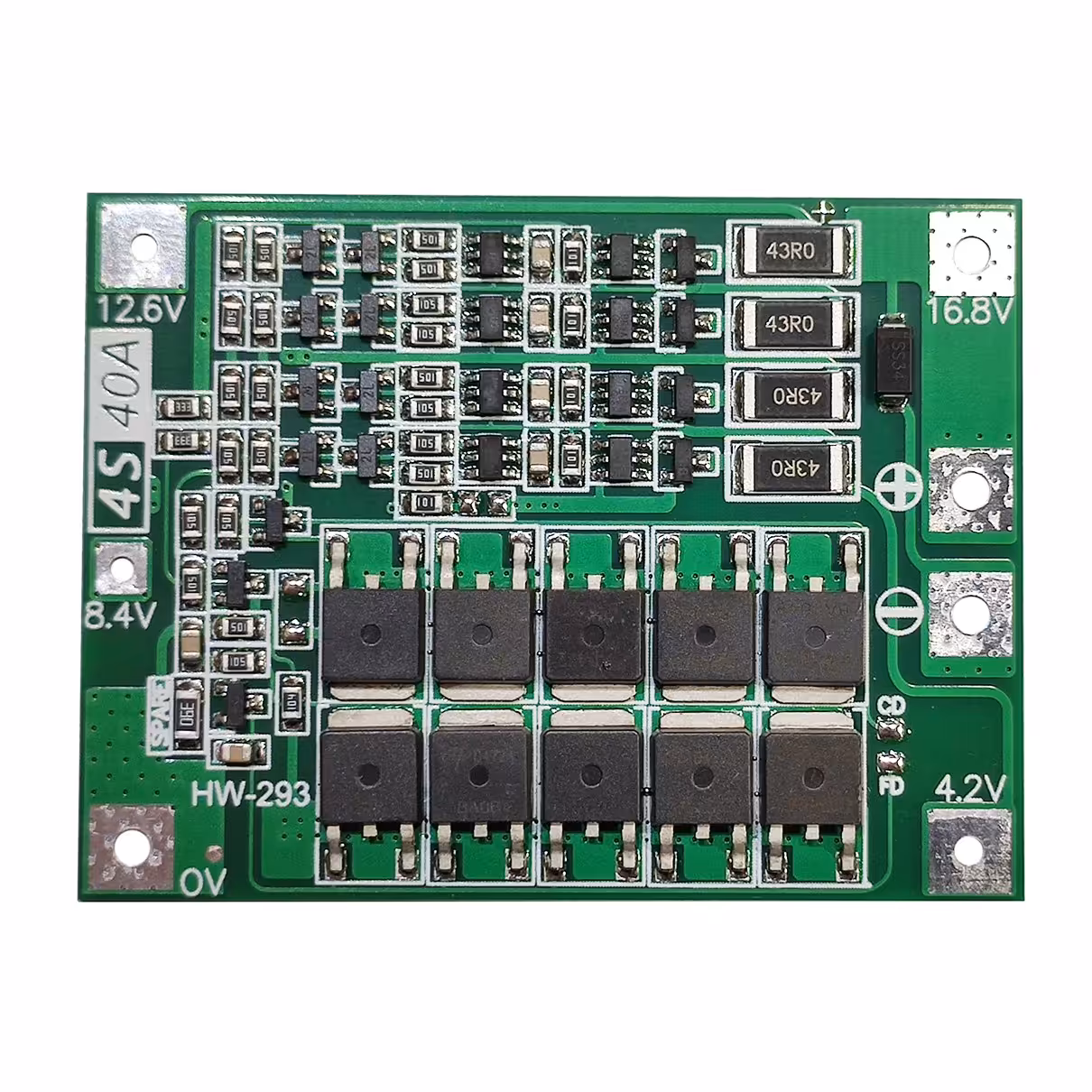 ماژول محافظ شارژ و دشارژ باتری لیتیومی 4 سل 40 آمپر - بالانسر BMS باطری لیتیوم
