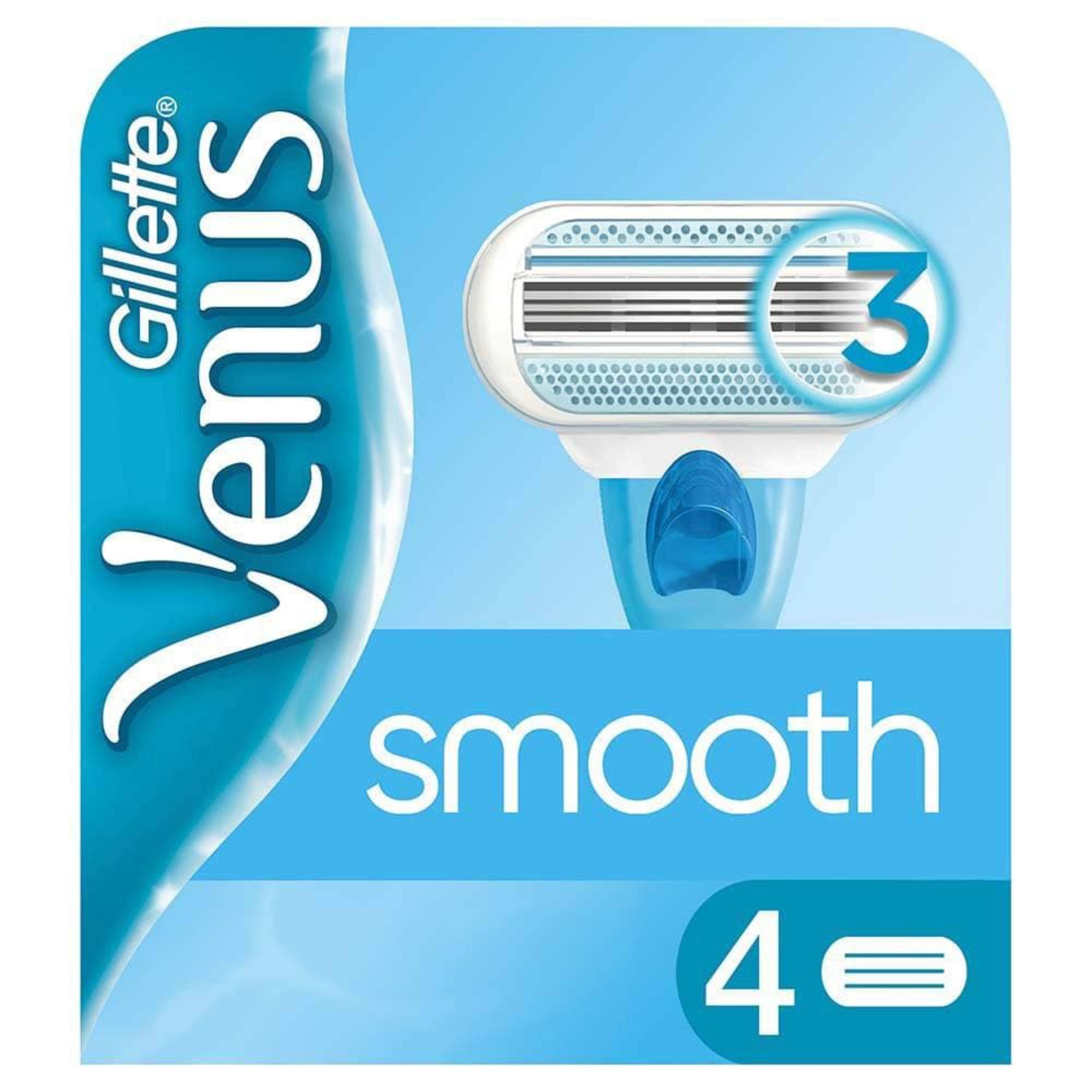 تیغ یدک زنانه 3 لبه مدل Venus Smooth ژیلت 4 عددی