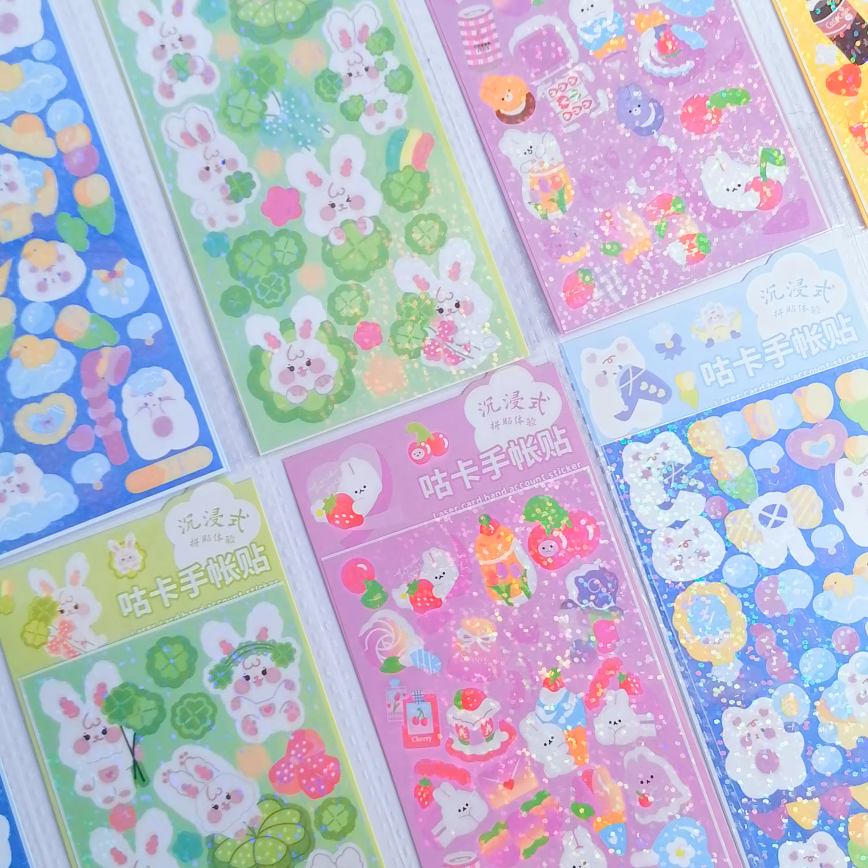 استیکر برچسب برش خورده چهارنگ شاین دار زیبا وارداتی فانتزی 