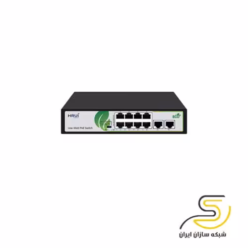 سوئیچ POE هشت پورت HRUI سری Low Watt مدل HR902-AF-82N