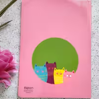 دفتر 40 برگ باطرح فانتزی صورتی و کیوت