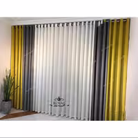 پرده مخمل کالیفرنیا ترک رنگ طوسی وخردلی