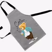 پیشبند تدی مخمل چاپ دیجیتال قابل شستشو و رنگ ثابت دارای آستر ضدآب کد30