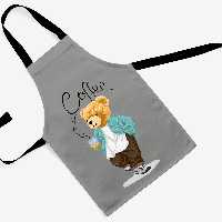 پیشبند تدی مخمل چاپ دیجیتال قابل شستشو و رنگ ثابت دارای آستر ضدآب کد30