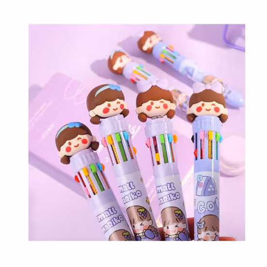 خودکار ده رنگ طرح دختر