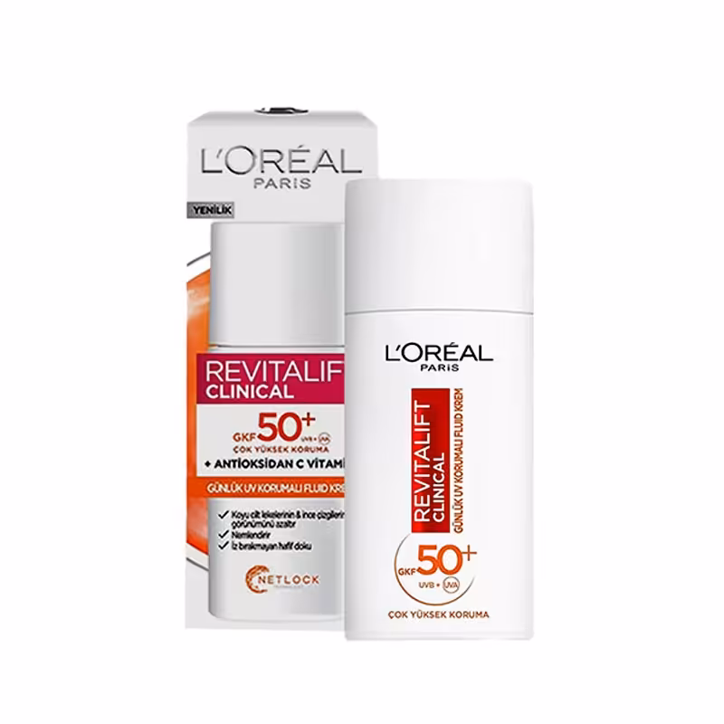 کرم ضدآفتاب جوانساز و ضد لک فلوئید مدل Revitalift Clinical حاوی ویتامین سی لورال 50 میل