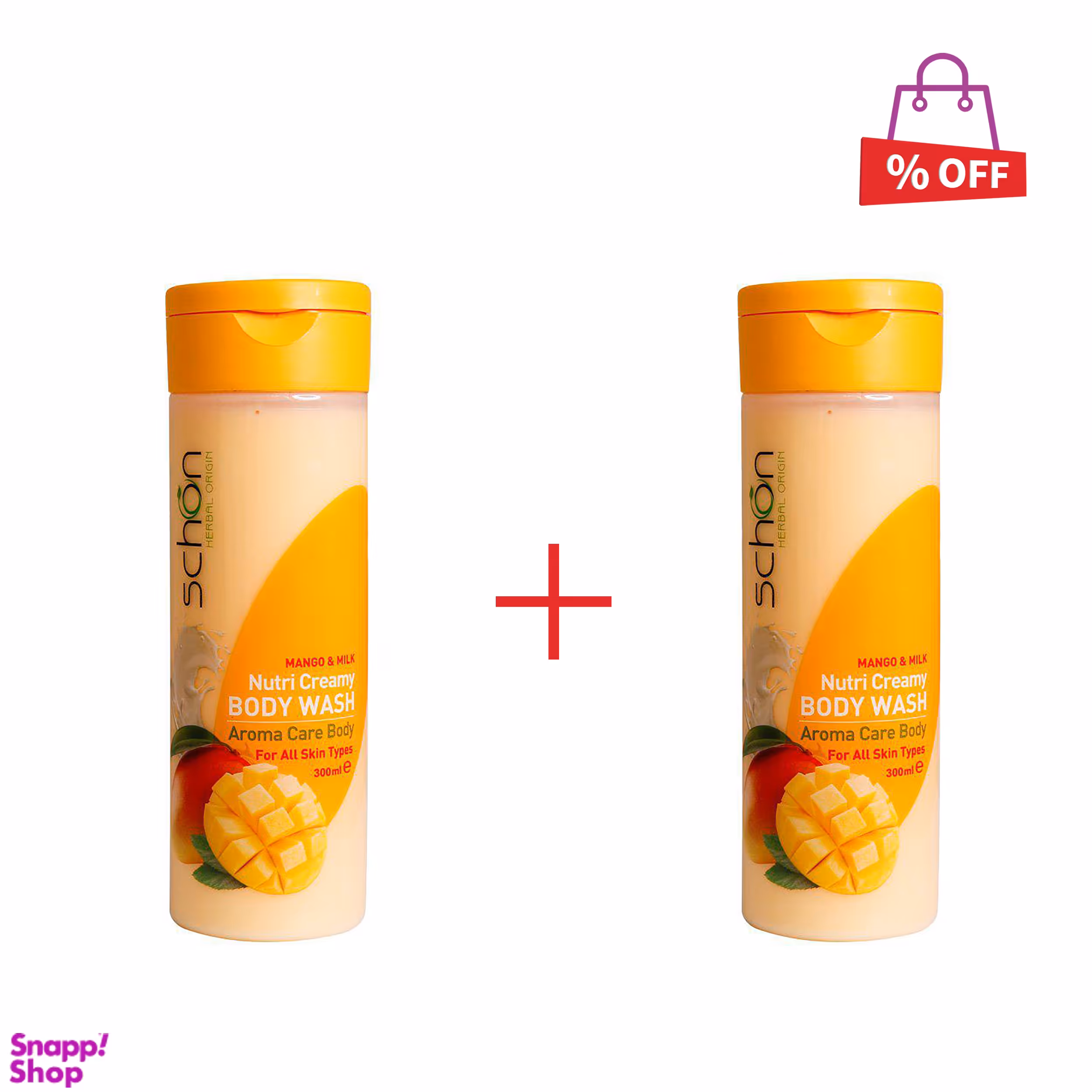 شامپو بدن شون (Schon) مدل MANGO & MILK حجم 300 میلی‌لیتر مجموعه 2 عددی