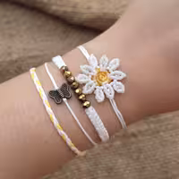 دستبند دوستی دستبند بابونه شیک 