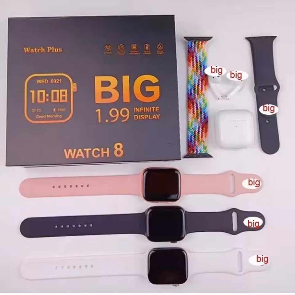 ساعت ایرپاد دار big infinity با بند اضافی و گارانتی شرکتی whatch 8 plus