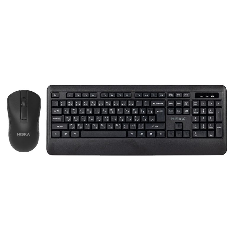 کیبورد و ماوس هیسکا مدل H-MK15W ا Hiska H-MK15W wireless Keyboard and Mouse