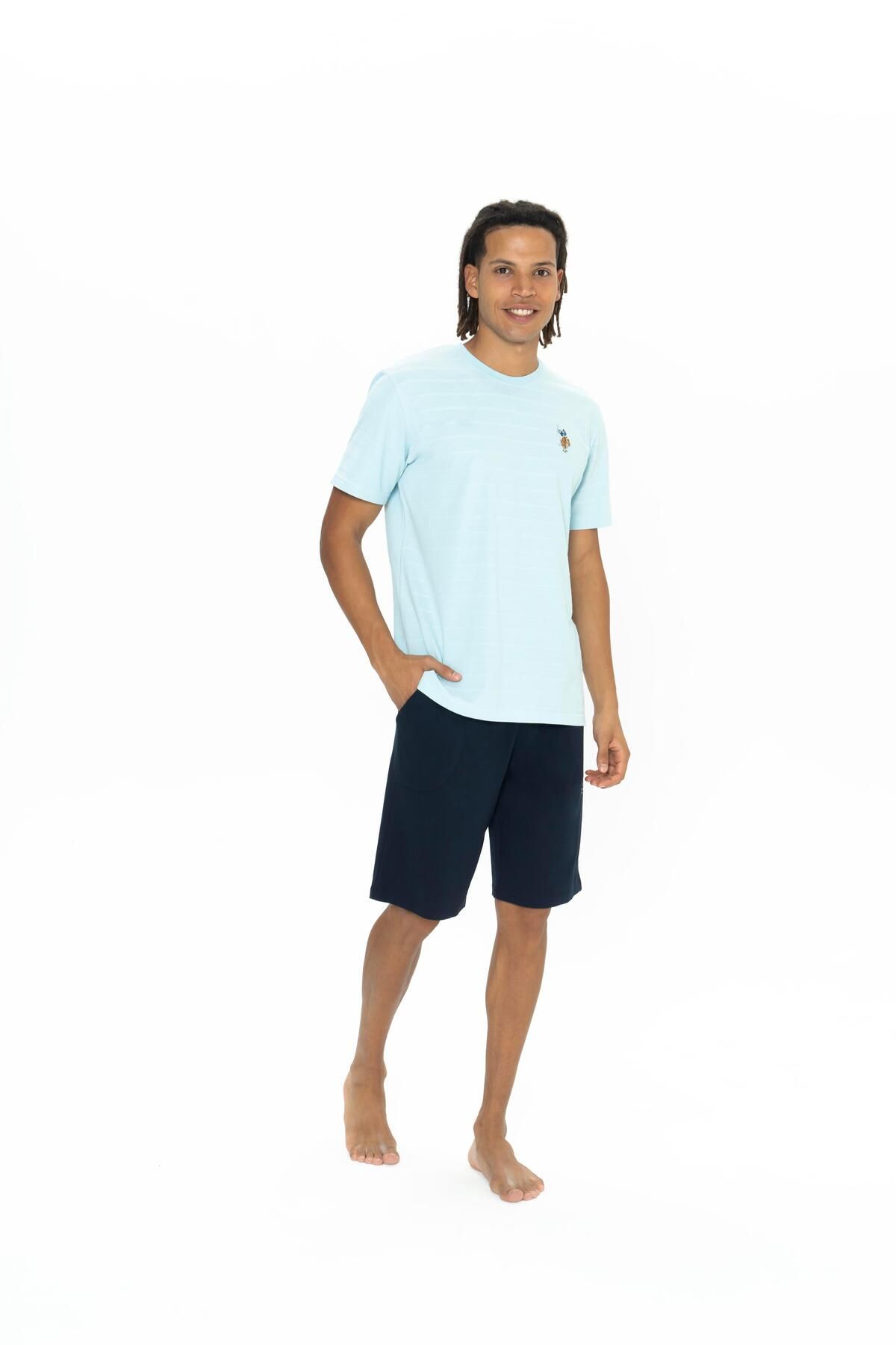 ست پیژامه چند رنگ مردانه تیم شورت های آبی US Polo Assn