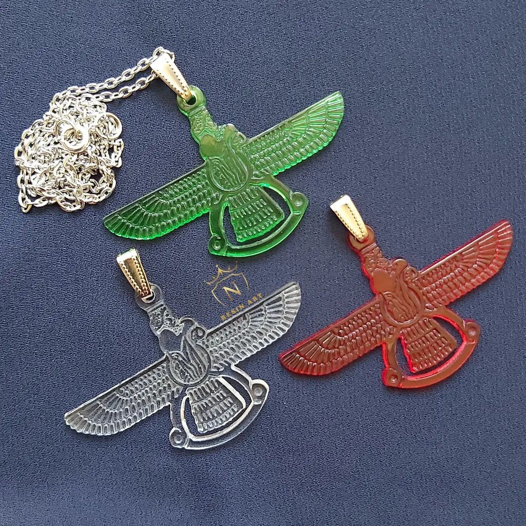 آویز رزینی طرح فروهر رنگ ثابت مدل 1 ، سفارشی ساز 