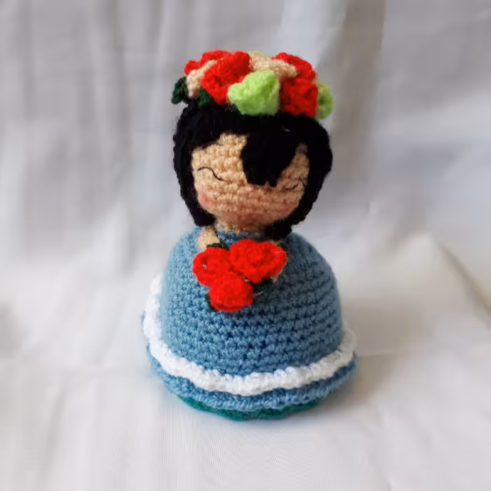 عروسک دوطرفه عروس و دسته گل