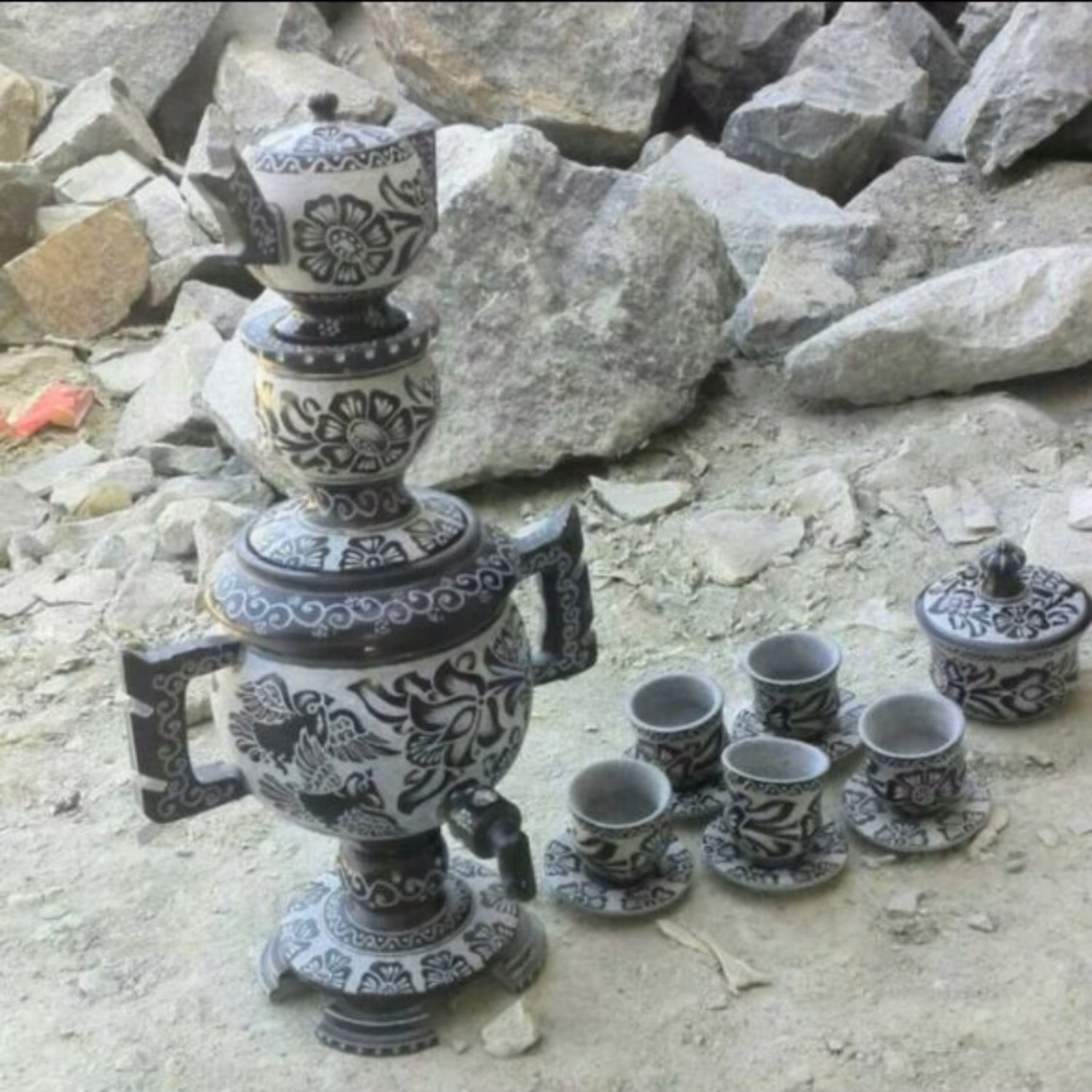 سماور سنگی کار دست