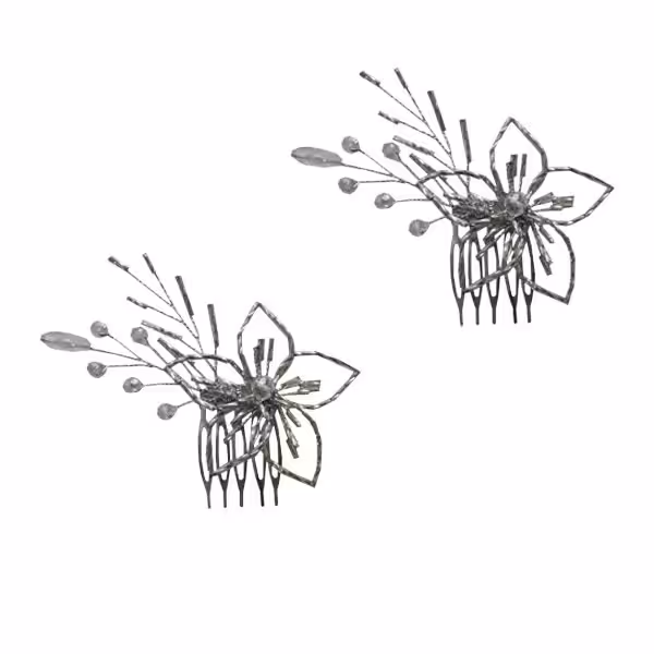 شانه شینیون مجلسی مدل گل بسته 2عددی