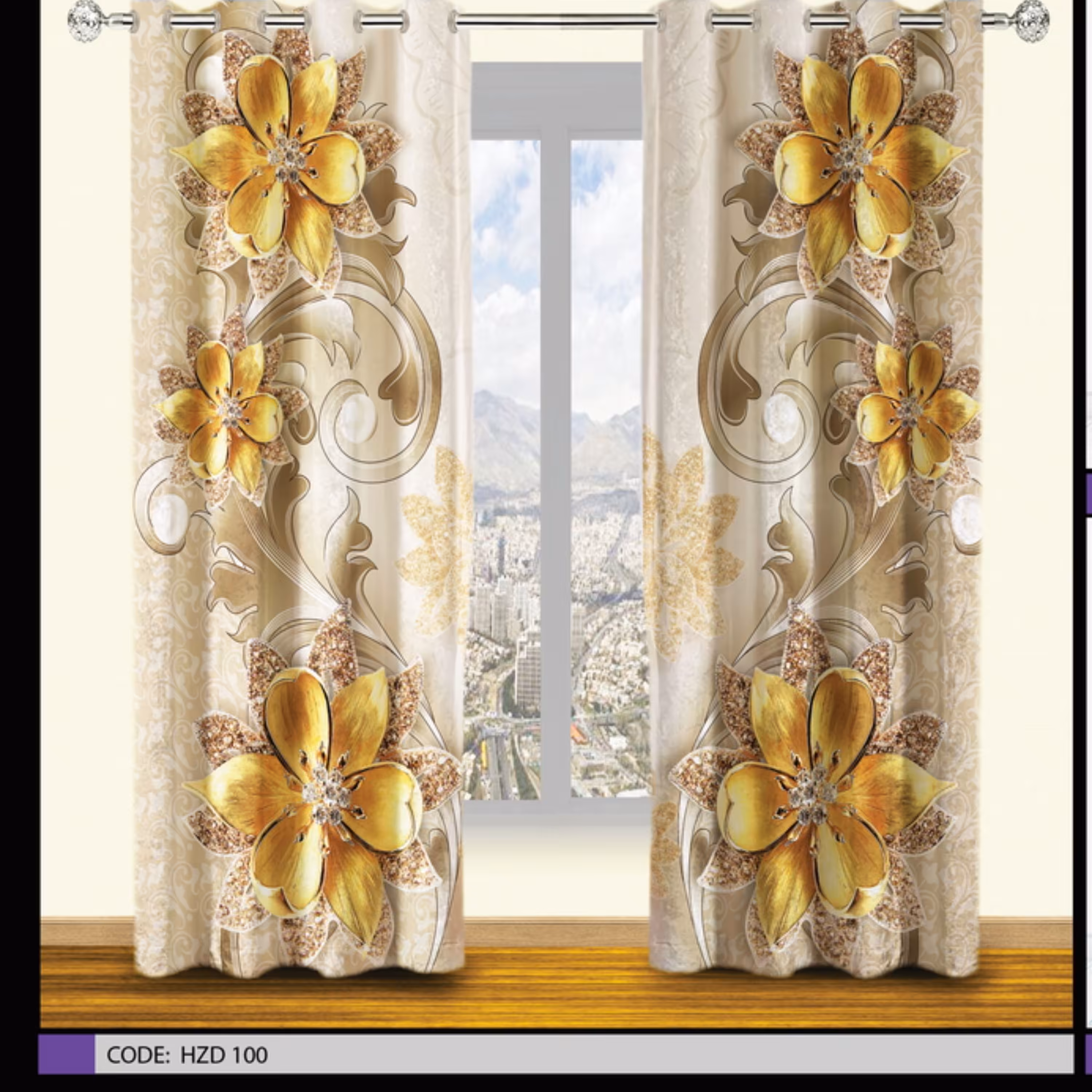 پرده هازان چاپی کد HZD 100