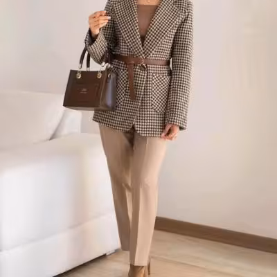 کت و شلوار همراه کمربند