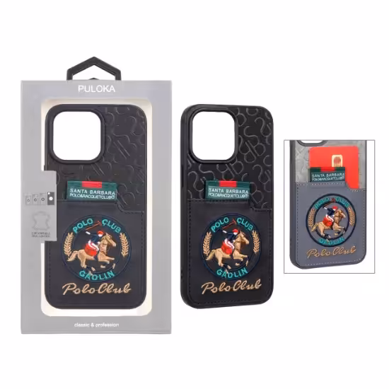 قاب گوشی POLO CLUB چرمی جاکارتی برای iPhone 15 Pro Max