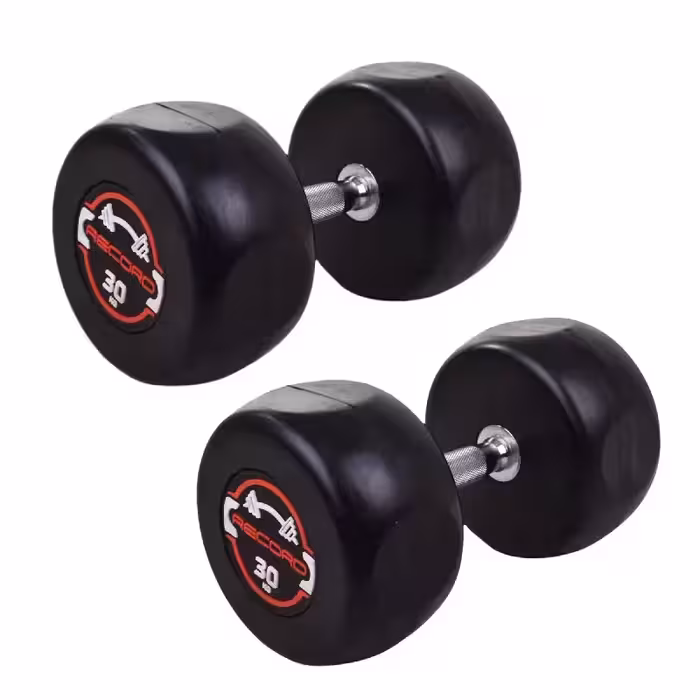 دمبل گرد 30 کیلویی استپ دار Record بسته 2 عددی