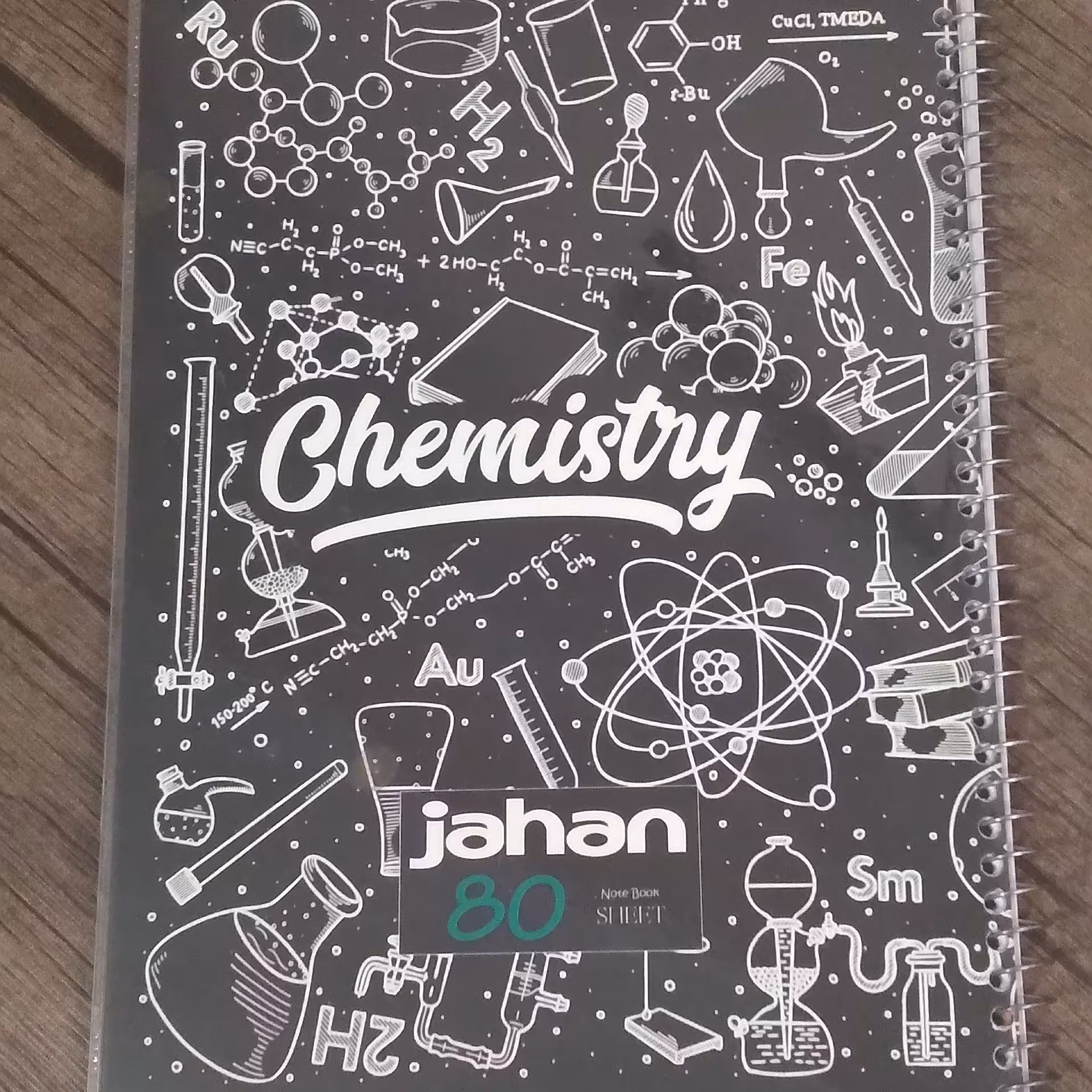 دفتر مشق سیمی 80 برگ جهان طرح شیمی جلد شده