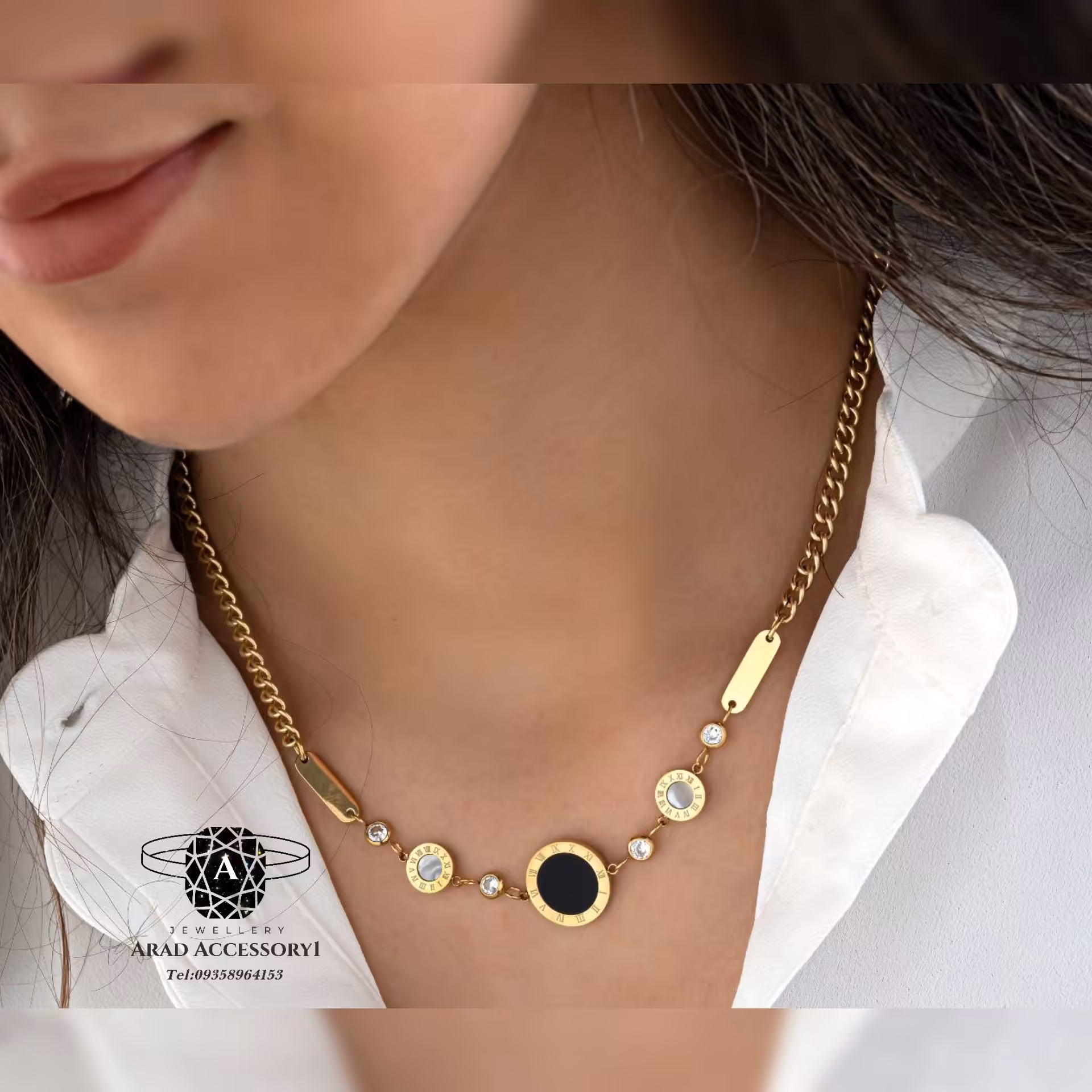 بدلیجات گردنبند استیل برند ژوپینگ 