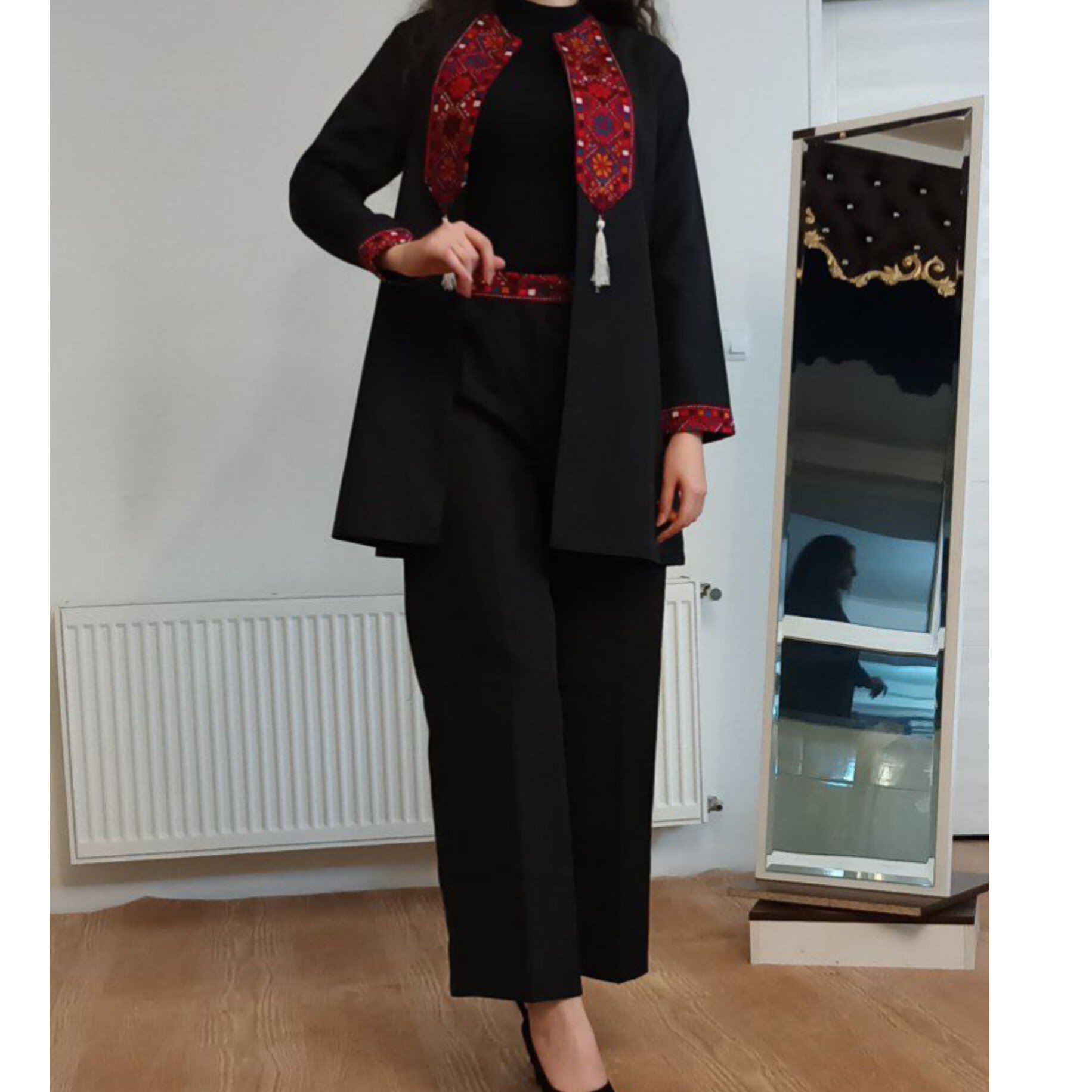 ست کت شلوار سنتی   مجلسی زنانه جنس پرشین  دوخت مزونی 