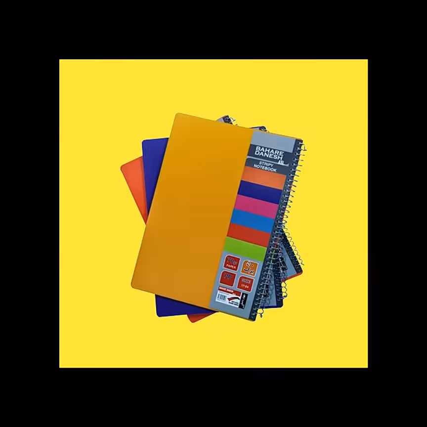 دفتر 80 برگ سیمی جلد طلقی بهار دانش تک جلدی 