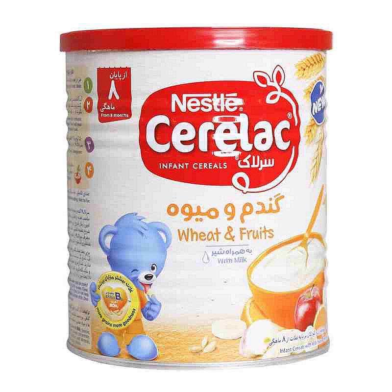 قیمت خرید اینترنتی سرلاک گندم و میوه به همراه شیر نستله 400 گرم | فارموکسین