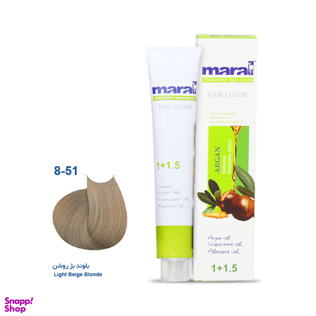 رنگ مو مارال (Maral) شماره 851 رنگ بلوند بژ روشن حجم 100 میلیلیتر