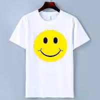 تیشرت سفید آستین کوتاه طرح جذاب ایموجی