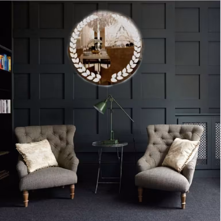 آینه دکوراتیو مولتی استایل، طرح گل گندم، در دو رنگ طلایی و نقره ای، سایز 50 سانت،