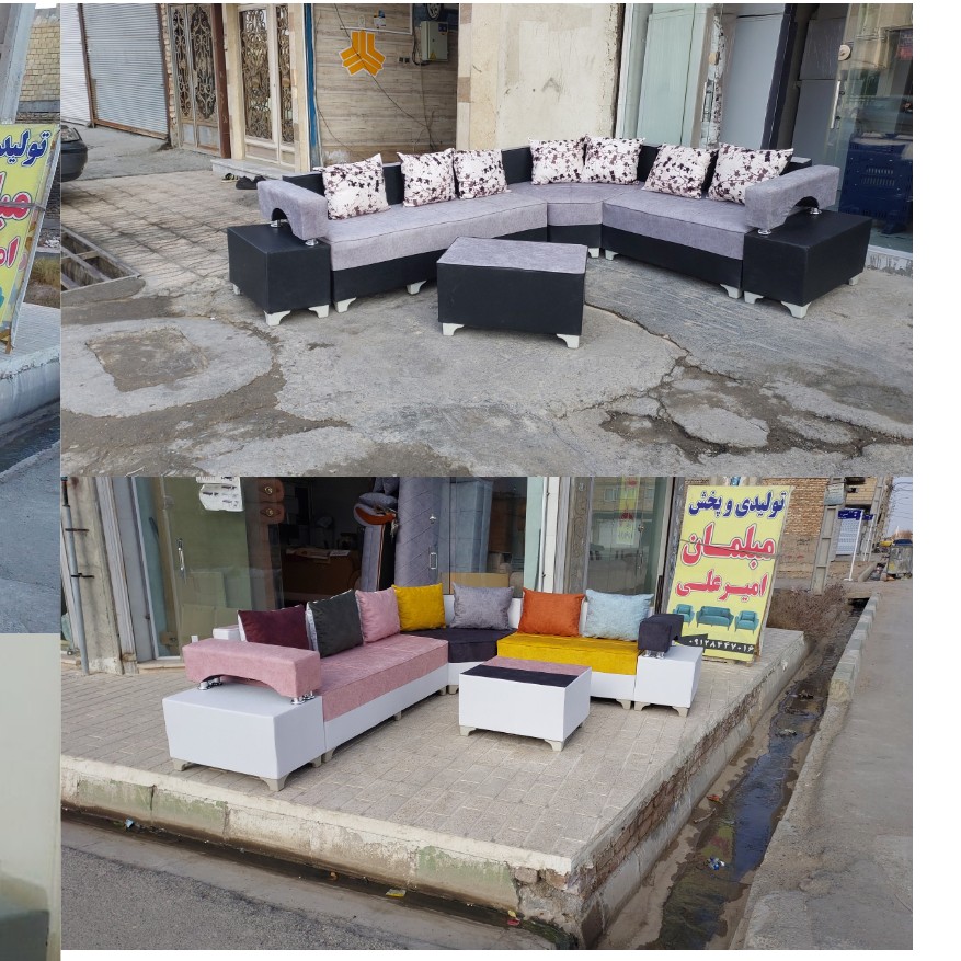 مبل ال دسته دوبل تنوع رنگ بالا