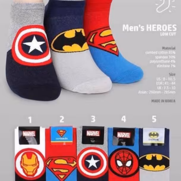 جوراب پسرانه قهرمان سوپر من بت من کارتونی کامپیوتری 