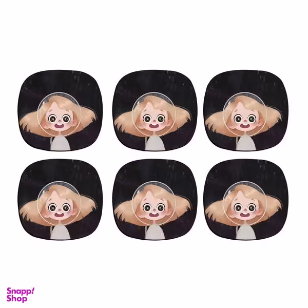 زیر لیوانی ترمه طراحان ایده مدل فضانورد مو طلایی کد CFP1489 بسته 6 عددی