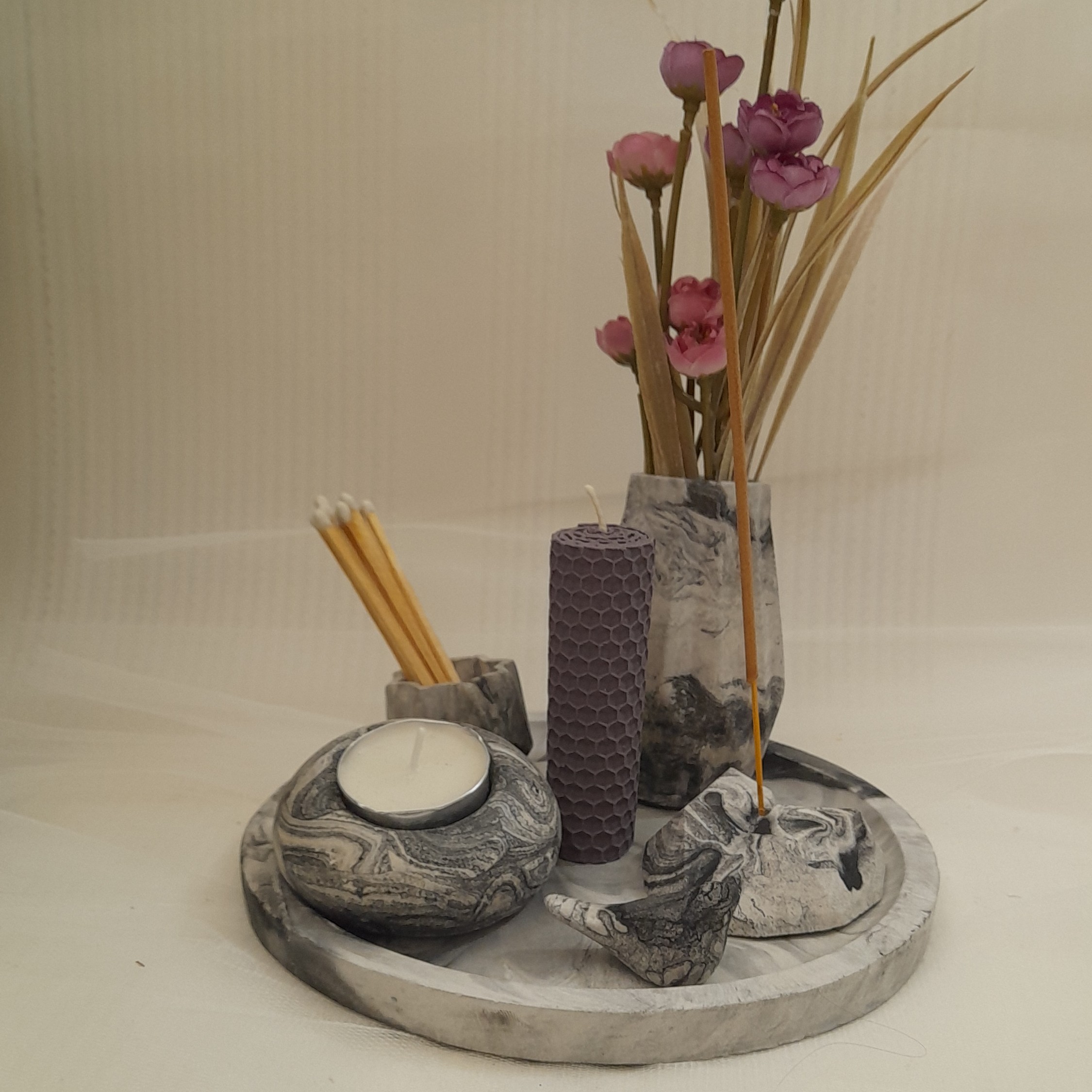 ست بتنی 7 تکه طوسی جذاب   و شیک مناسب دکور  و هدیه