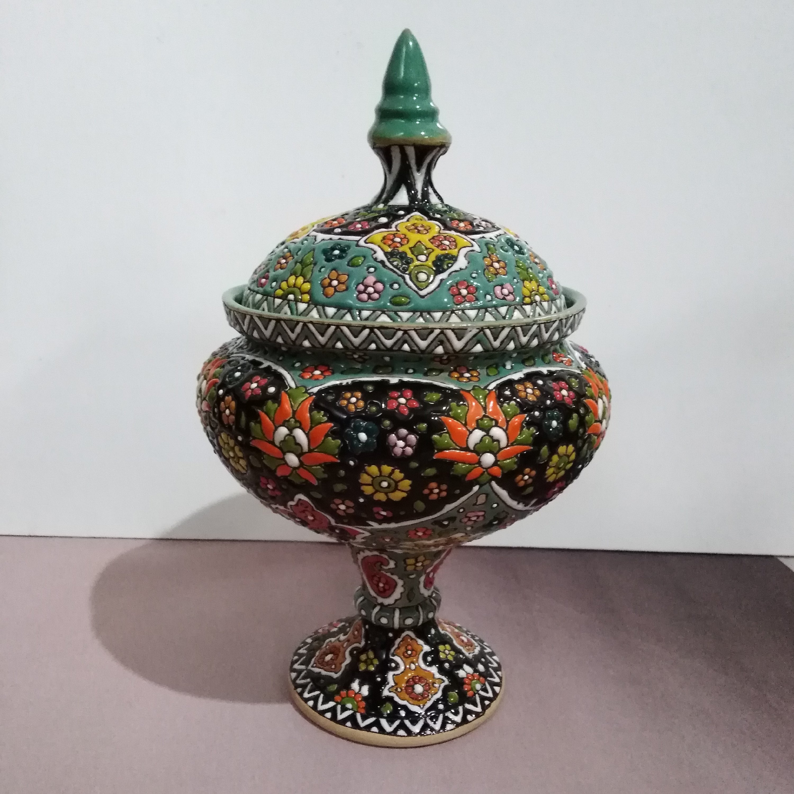 شکلات خوری پایه دار میناکاری