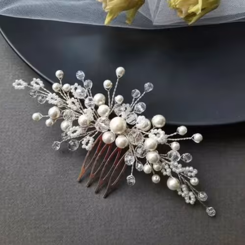 شونه منجوق و کریستال و مروارید صدفی