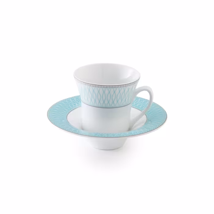 سرویس چینی زرین 6 نفره چای خوری ژانتی فیروزه ای (12 پارچه)